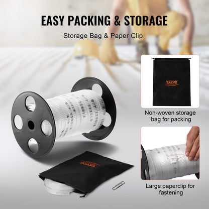 Polyester Pull Tape, 5/8" X 108' Mule Tape Flat Rope, 2200 Lbf Tensile Capacity, Printed Webbing Cable Pulling Tape For Packaging, Gardening, Commercial Electrical, Conduit Work, White