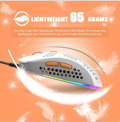 Wired Gaming Mouse Lightweight Chroma RGB Backlit,7 Programmable Buttons 6400DPI