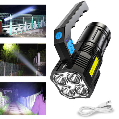 USB Rechargeable Handheld LED Flashlight Outdoor Spotlight Searchlight Work Light(Logistics Only For USPS.TK/TMEU Only For Self-pickup)