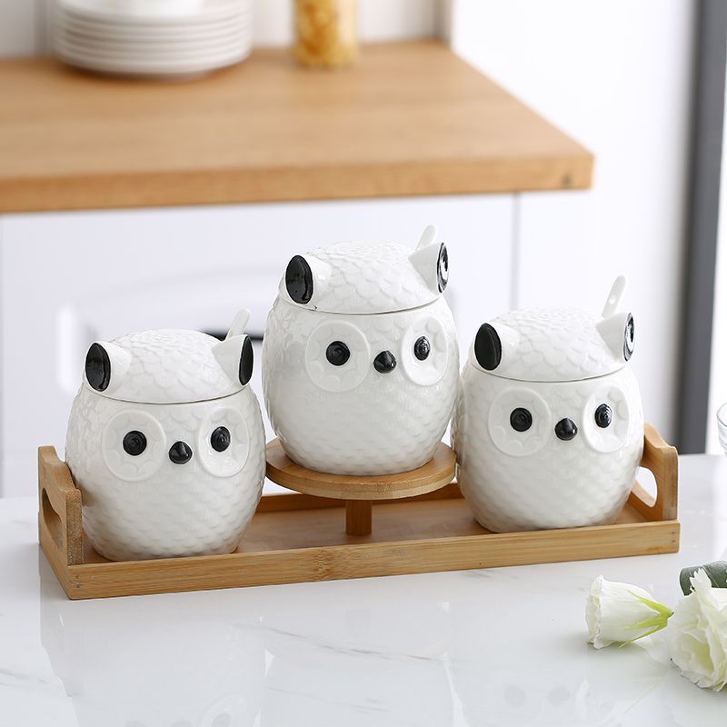 Household Ceramic Kitchen Spice Box Set