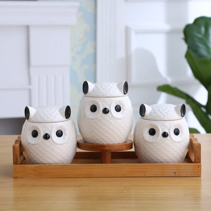 Household Ceramic Kitchen Spice Box Set