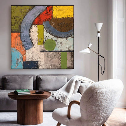 Medieval Style Block Scraper Palette Wall Paintings Hand Painted Abstract Oil Painting On Canvas Wall Art Picture Decor Home