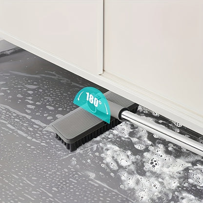 Broom And Dustpan Set 4-in-1 Multi-functional Cleaning Set Adjustable Sweeping And Water-scrubbing Broom Bathroom And Kitchen Floor Scraper Floor Brush  Garbage Shovel Thick Plastic And Handle Ho