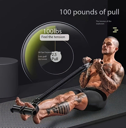A Set Of Adjustable Resistance Tension Bands With Foot Pedals And Handles, High Resistance Level, Anti Fall, Suitable For Fitness Training, Body Stretching, And Abdominal Muscle Exercises