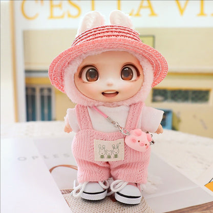 5PCS-Set Cute Hat Shoes Doll Clothes Outfit Set For LABUBU 15CM-17CM Doll, Adorable Dress Up Accessories For Doll - Dolls Not Included