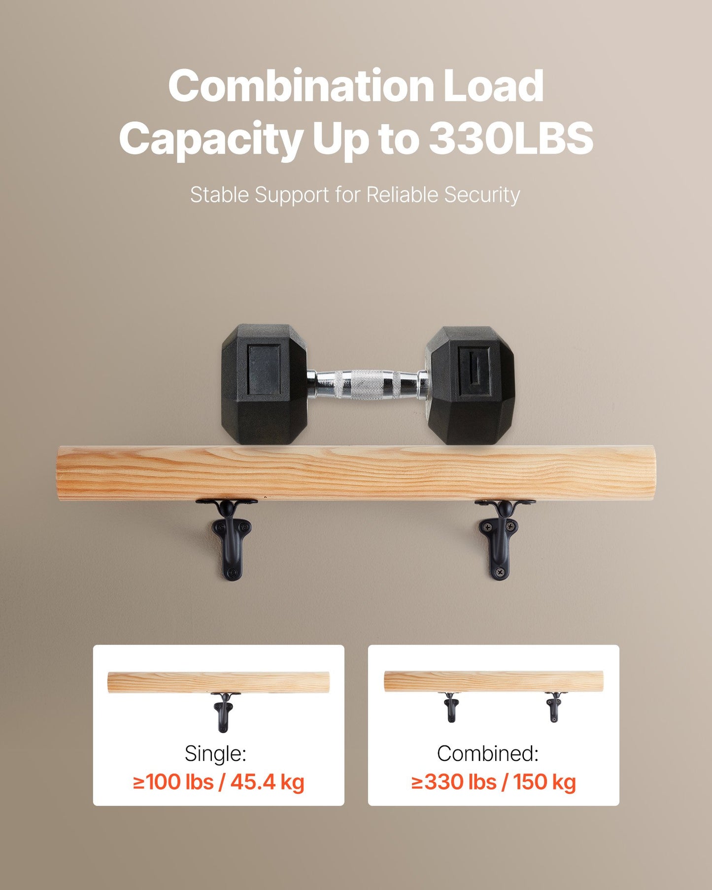 6 Packs Handrail Hardware Bracket Heavy Duty For Stairways Matte Black