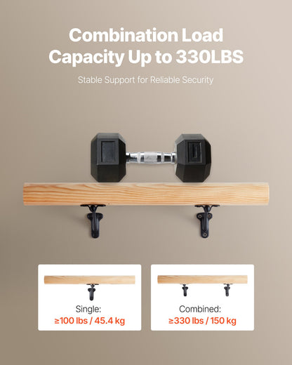 6 Packs Handrail Hardware Bracket Heavy Duty For Stairways Matte Black