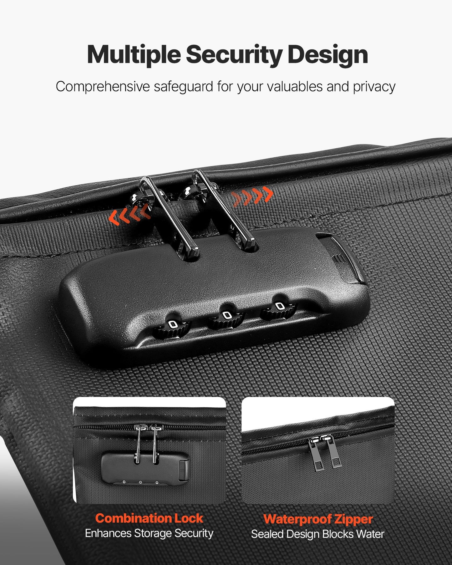Fireproof Document Bag, 1832 ℉ Heat Insulated Fireproof & Waterproof Bag With Lock, Portable File Storage Security Organizer Home Office Travel Use, For Passports, Important Documents & Files