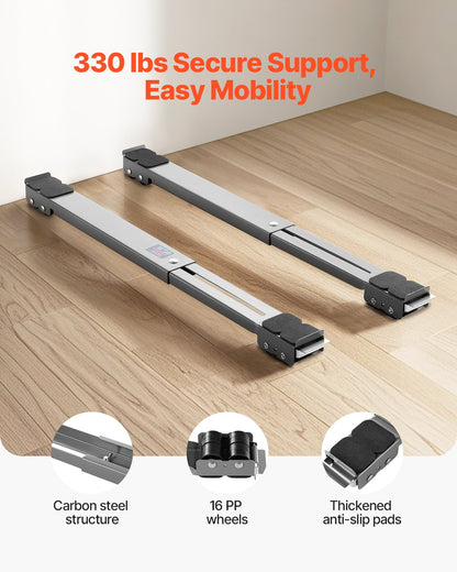 Furniture Dolly Mobile Roller 330 Lbs Load Extendable Appliance Rollers