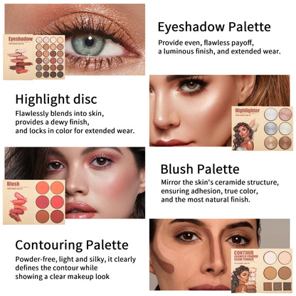 UDAER Beauty Color Bomb 63-Color Makeup Kit - Multi-Function Eyeshadow, Blush, Highlighter & Contour Palette
