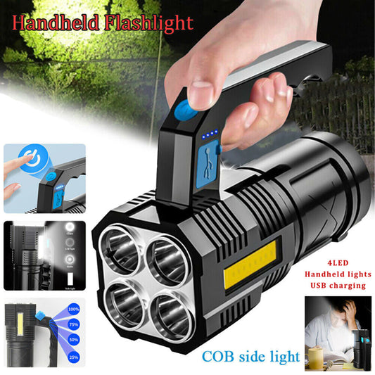 USB Rechargeable Handheld LED Flashlight Outdoor Spotlight Searchlight Work Light(Logistics Only For USPS.TK/TMEU Only For Self-pickup)