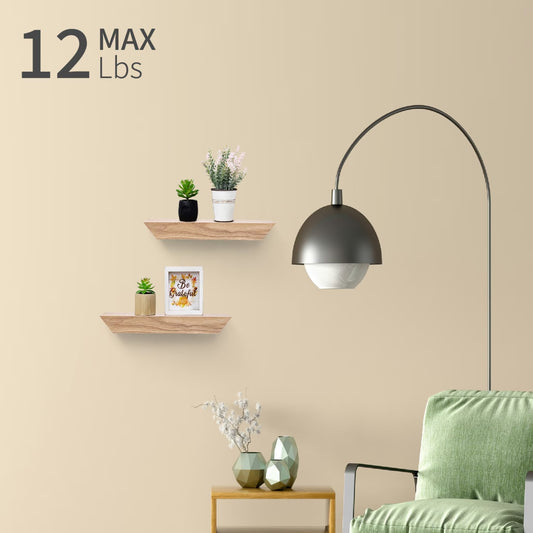 Floating Shelves  11.81 Wall Mounted Wood Shelves For Bathroom, Bedroom, Living Room, Kitchen, Hanging Shelf For Books Storage Decor With Invisible Brackets, Maple