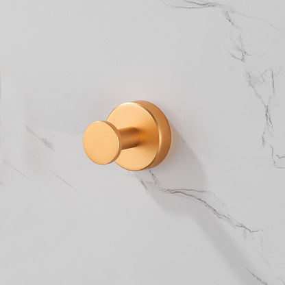 Round Base Wall Hanging Towel Hook With Screws- Brushed Gold Coat Hook, 2 Pack, For Entry Shoe Cabinet, Wardrobe Bathroom Bedroom Furniture Hardware