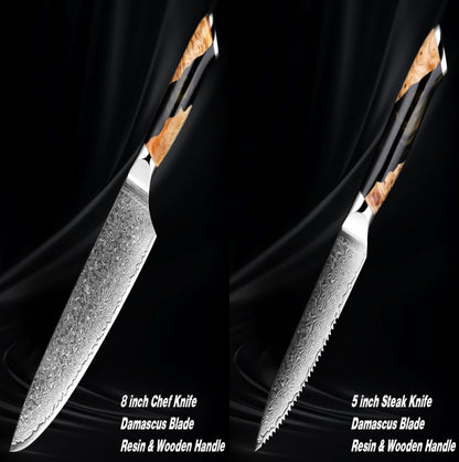 Damascus Steel Chef Knife Kitchen Professional Knives
