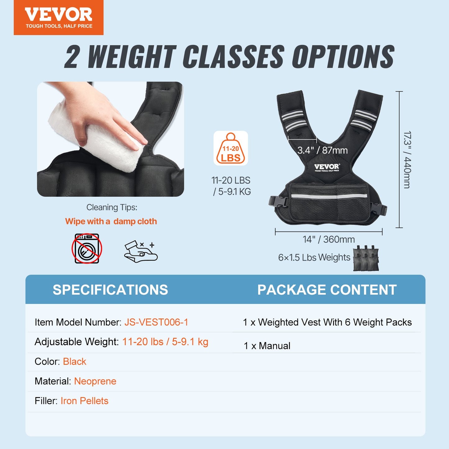 Adjustable Weighted Vest, 11-20lb Weight Vest With 6 Ironsand Weights And  Reflective Stripe, Body Weight Vest Exercise Set For Men Women, Workout Equipment For Strength Training Running Jogging