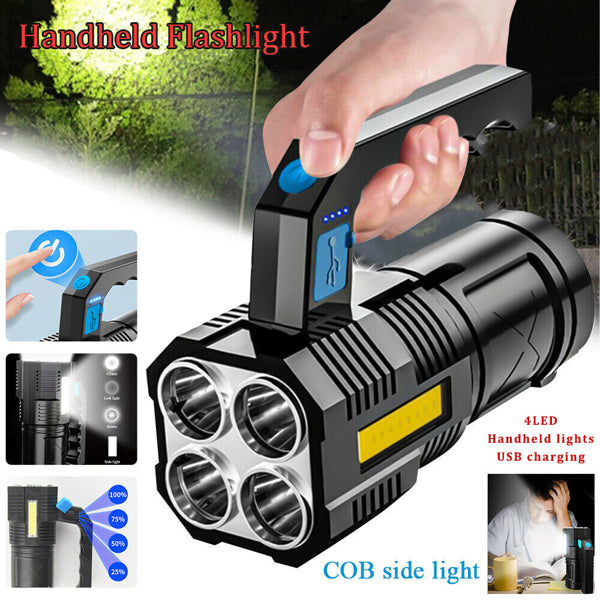 USB Rechargeable Handheld LED Flashlight Outdoor Spotlight Searchlight Work Light(Logistics Only For USPS.TK/TMEU Only For Self-pickup)