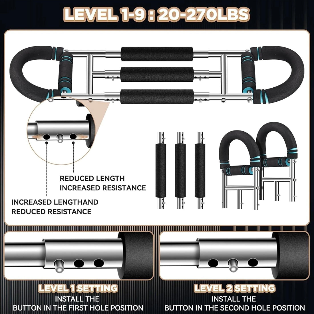 Shaker Twister Arm Trainer Workout Equipment Adjustable Chest Expander-Exerciser