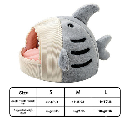 Cosy And Soft Hideout House For Cats With Shark Kennel