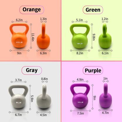 20lbs Kettlebell Set, Strength Training Kettlebells Weight Set For Women, Vinyl Coated Kettle Bell For Home Gym Workout Weight Lifting Equipment, Comfortable Grip Wide Handle Weights