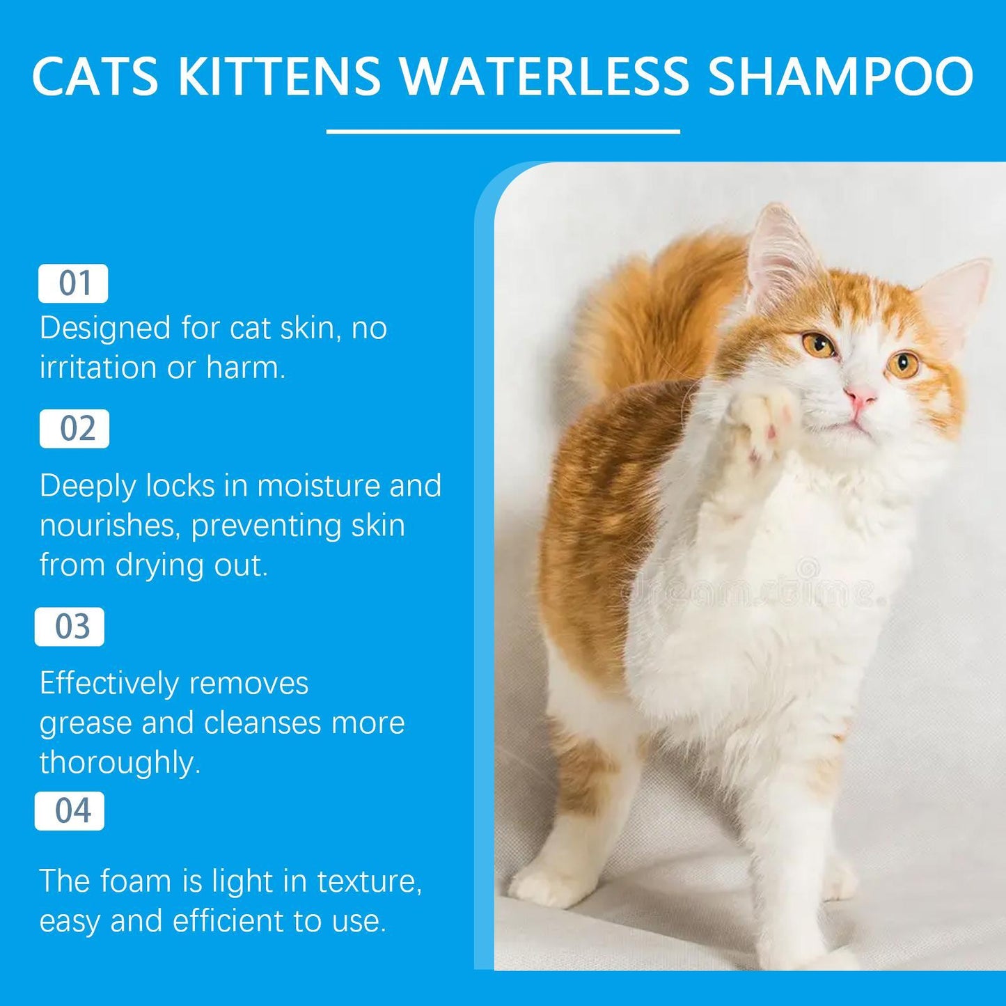 Yegebang Cat Cleaning Mousse Mild Non-irritating Pet Cleaning Foam