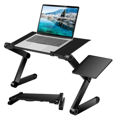 Foldable Laptop Table Bed Notebook Desk With Mouse Board Aluminum Alloy Breakfast Snacking Tray For Home Office Travel Use