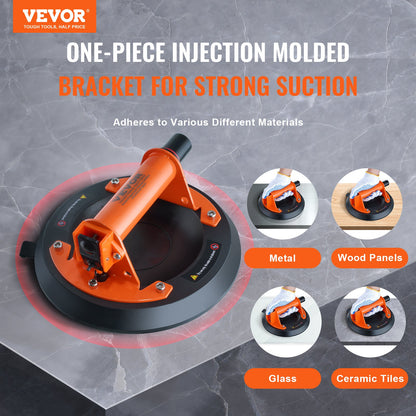 Glass Suction Cup, 20.3 Cm 2 Pack 279 Kg Load Capacity, Vacuum Suction Cup With ABS Handle And Carry Box, Heavy Duty Industrial Suction Cup Lifter Tool For Glass, Granite, Tile, Metal, Wood Lifting