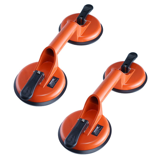 Glass Suction Cup, 2 Pack 330 Lbs Load Capacity, Vacuum Suction Cup With Aluminum Handle, Heavy Duty Industrial Suction Cup Lifter Tool For Glass, Granite, Tile, Metal, Wood Panel Lifting