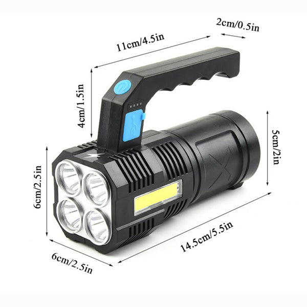 USB Rechargeable Handheld LED Flashlight Outdoor Spotlight Searchlight Work Light(Logistics Only For USPS.TK/TMEU Only For Self-pickup)